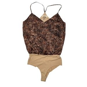 NWT L’AGENCE Women's XS Mariela Racer Bodysuit Animal Print